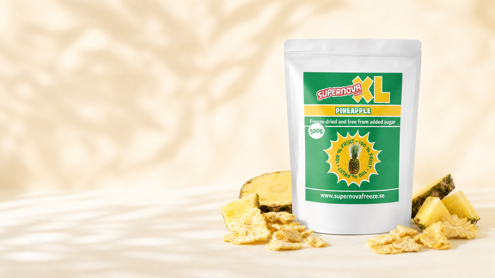 Supernova Freeze XL hero banner med ananas